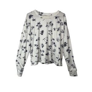 Hurley knit t-shirt tee shirt top women's XL extra large white blue tropical